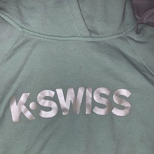 Green k-Swiss cropped hoodie